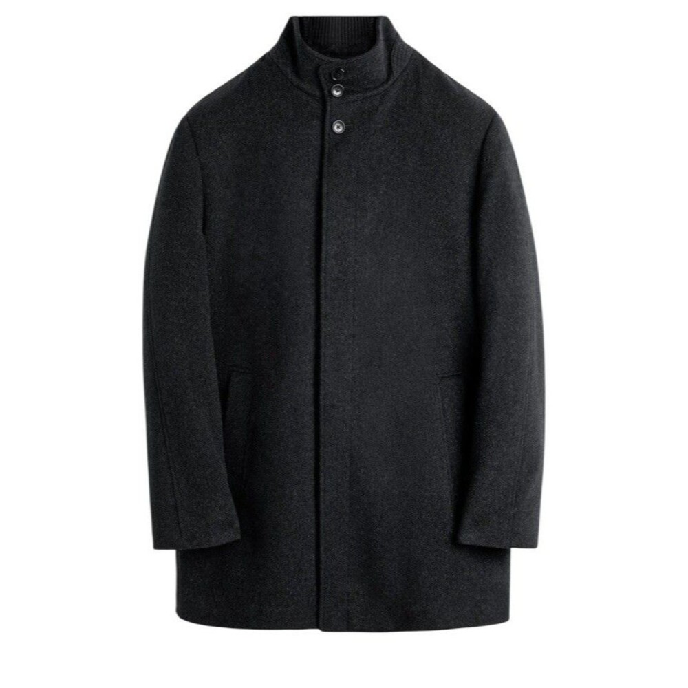Cardinal Of Canada Mens Black Double Mock Neck Remove Bib 100%Wool Car Coat 40 - Picture 5 of 16